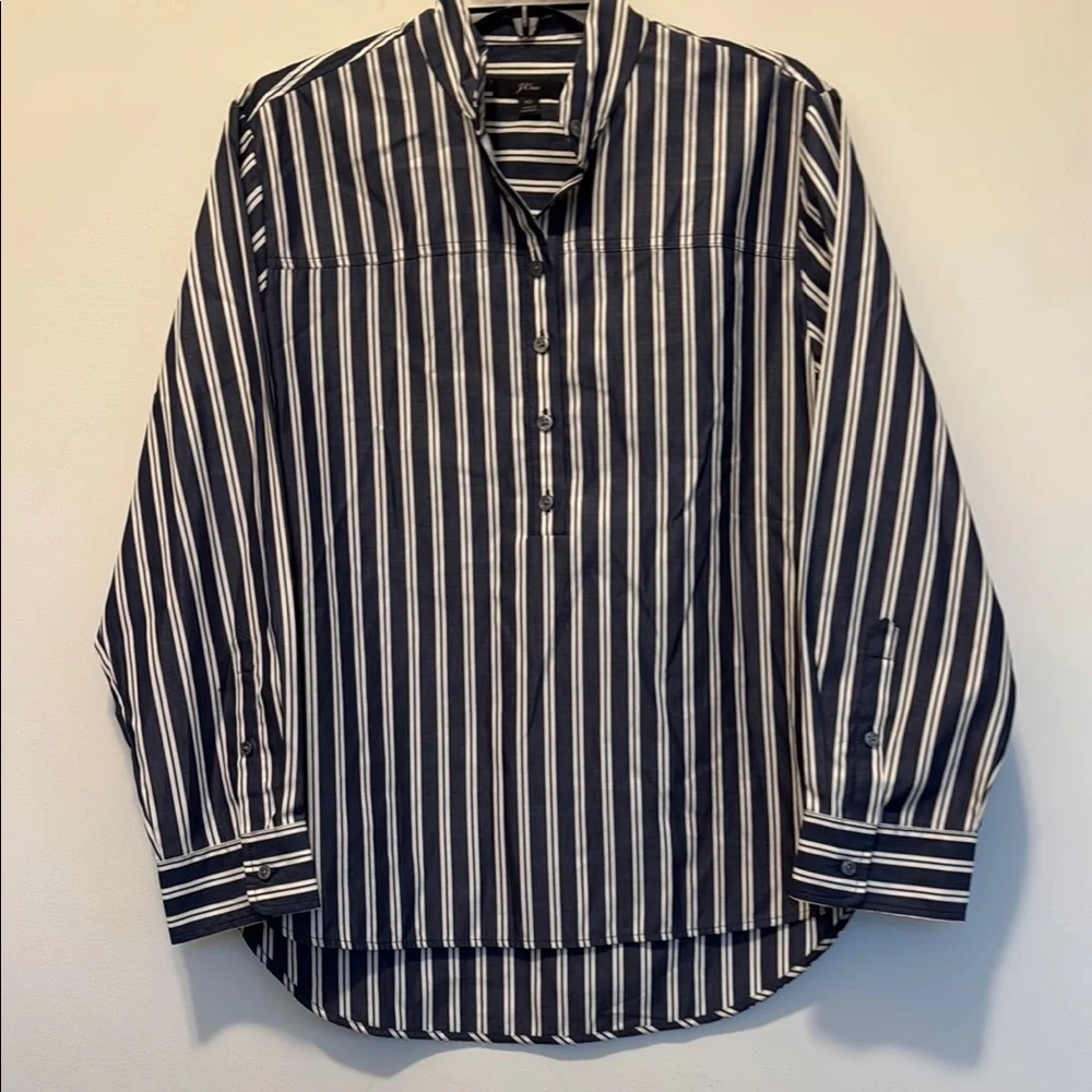 J. Crew Black and White Casual Button Down Shirt